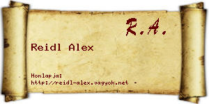 Reidl Alex névjegykártya